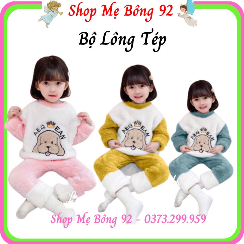 Bộ Lông Tép Thêu Hình Mặt Cún Thu Đông Bé Gái BG2260 – Shop Mẹ Bông 92