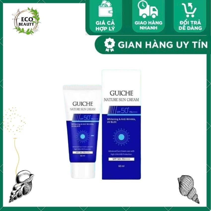 KEM CHỐNG NẮNG GUICHE NATURE SUN CREAM Chỉ số PA tăng 4(++++) Thêm ánh hồng tự nhiên nhẹ thật tông 60mL