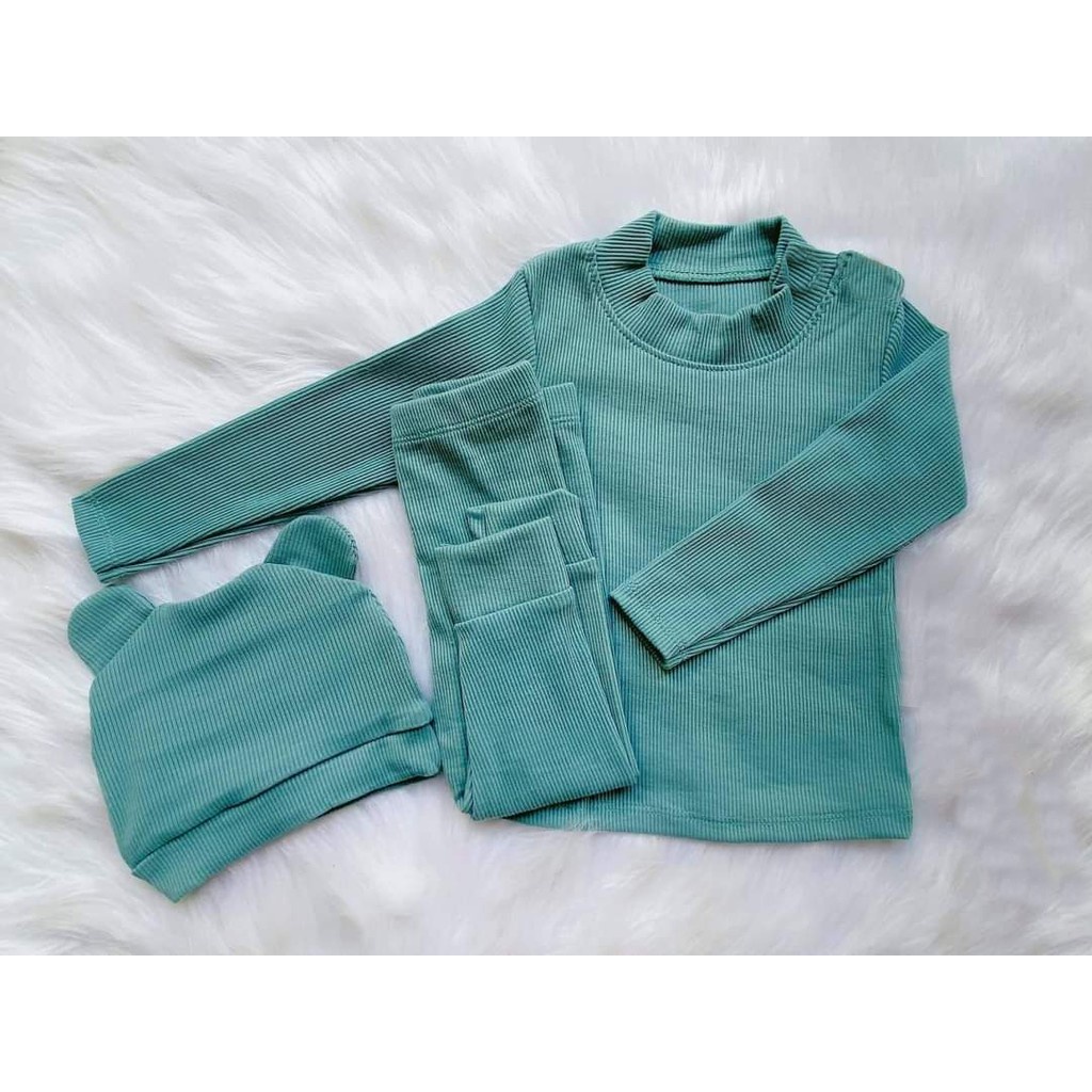 Đồ bộ quần áo dài tay trẻ em Tặng kèm Mũ - Bộ tăm dài tay cho bé sơ sinh tới 15kg AM807