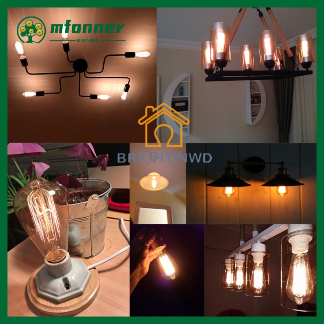 Bóng Đèn Dây Tóc Edison 40w 60w E27 220-240v Ánh Sáng Vàng Cổ Điển Trang Trí Quán Cà Phê