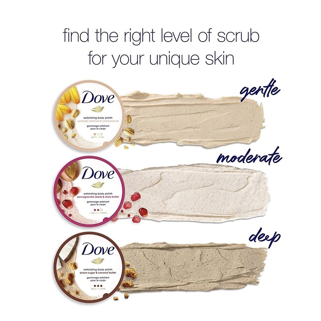 Kem tẩy tế bào chết Dove exfoliating body polish hũ 298g