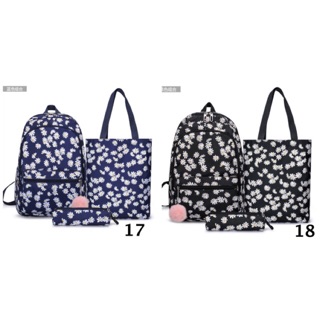 Set balo chống nước 3 món hoa cúc nhí