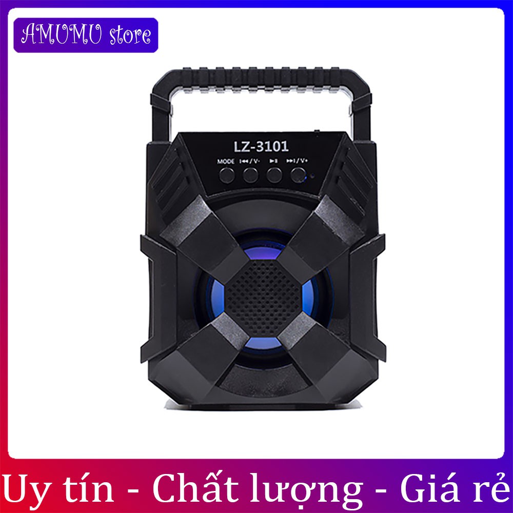 Loa Bluetooth mini xách tay lz3101 - lz3103 nhỏ gọn âm thanh siêu hay đèn led nhấp nháy Hỗ trợ cắm thẻ nhớ, USB