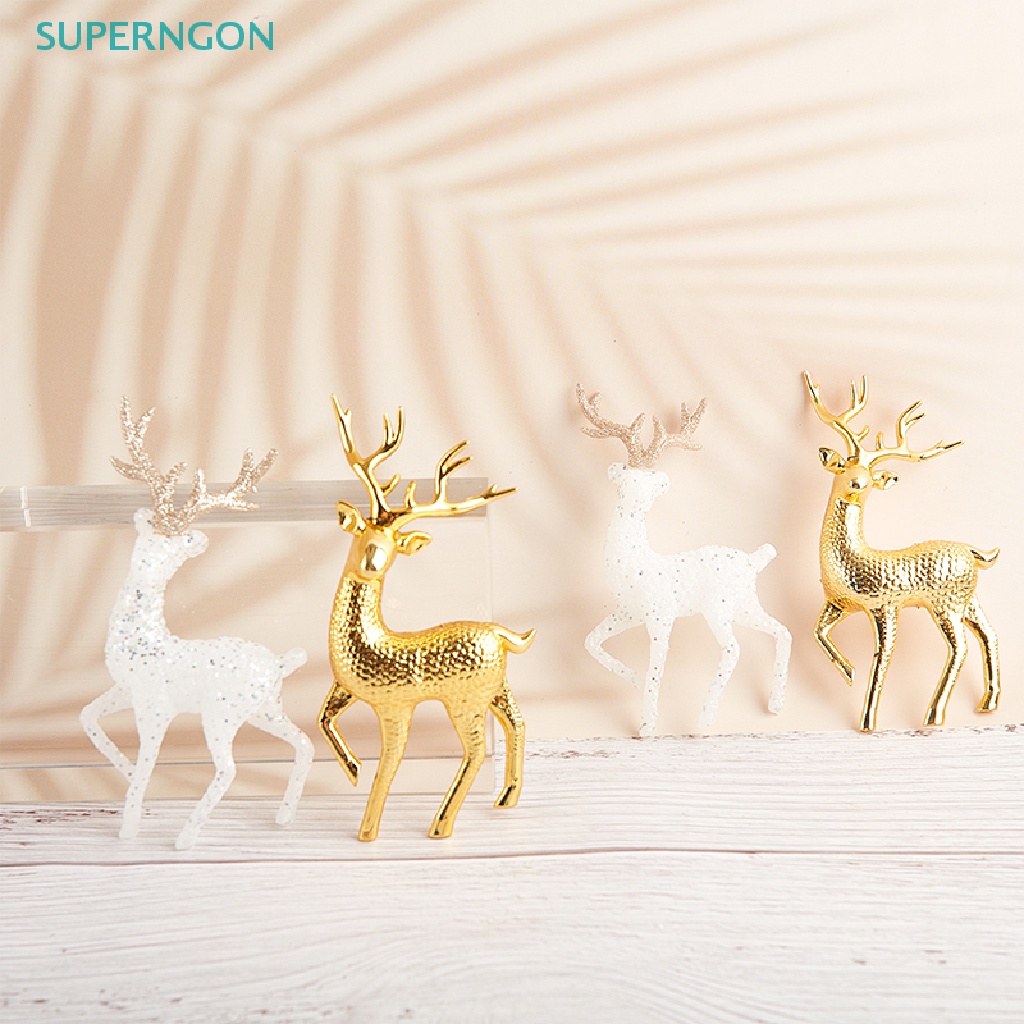 Tuần lộc pha lê Superngon trắng lấp lánh trang trí bánh kem/ món tráng miệng cho bé