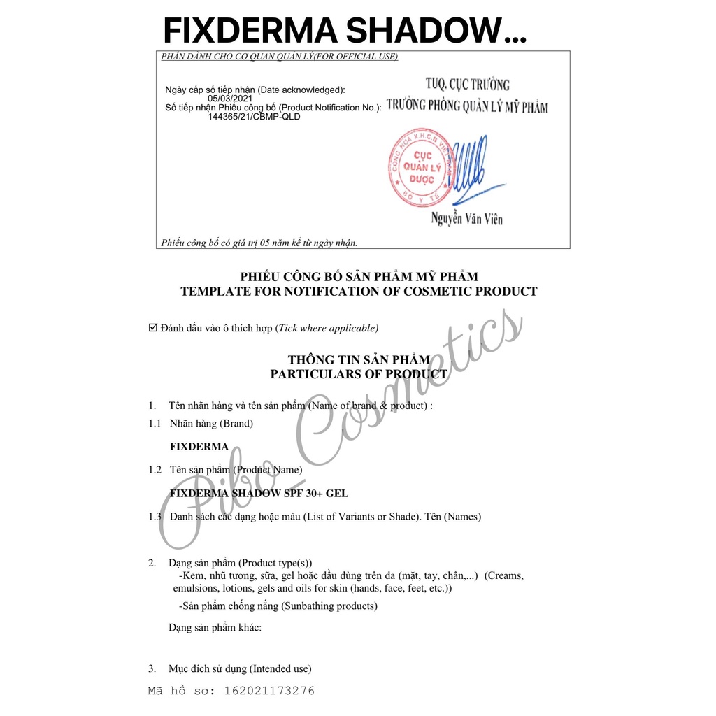 Kem Chống Nắng Fixderma Shadow