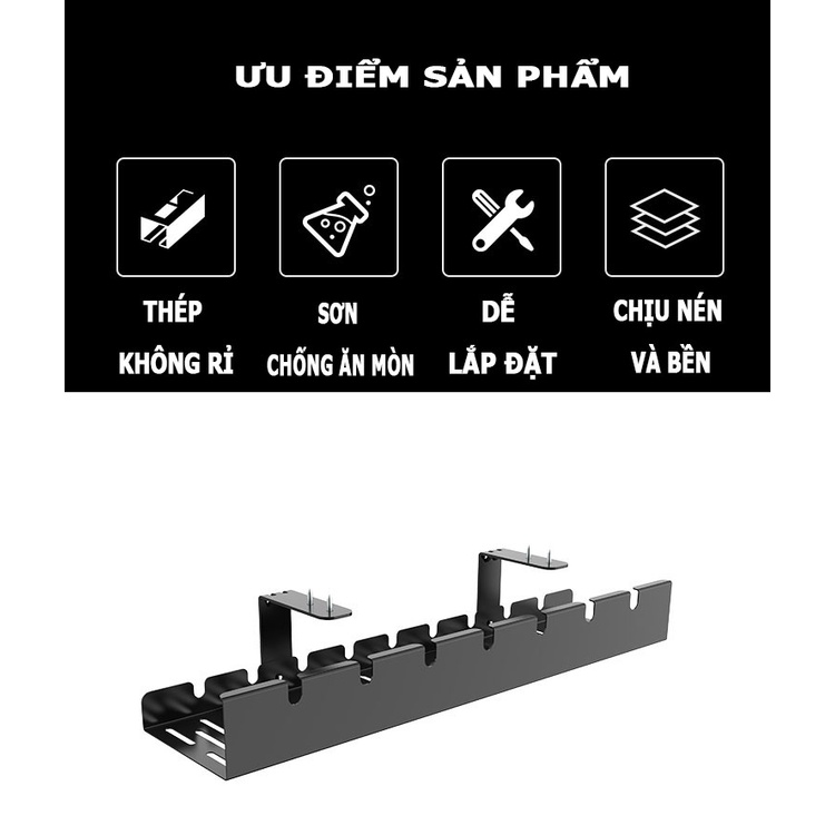 Giá Đỡ Ổ Cắm Điện; Khay Đi Gọn Dây Điện; Giá Đở Giấu Dây Gắn Dưới Bàn Làm Việc; Máng Luồn Dây