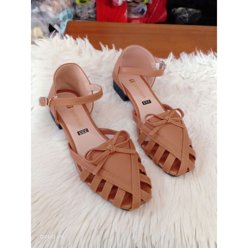 Sandal rọ nơ MAILIAA mã TG gót 2 phân da mềm đi êm