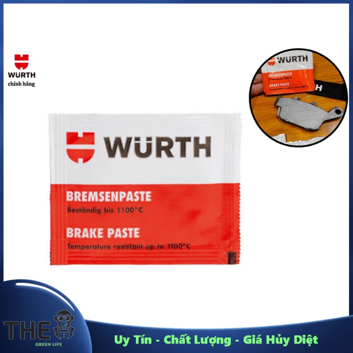 [HCM]  Gói Mỡ Bò Tra Má Phanh Wurth Brake Paste Bảo Trì Hệ Thống Phanh 5.5G