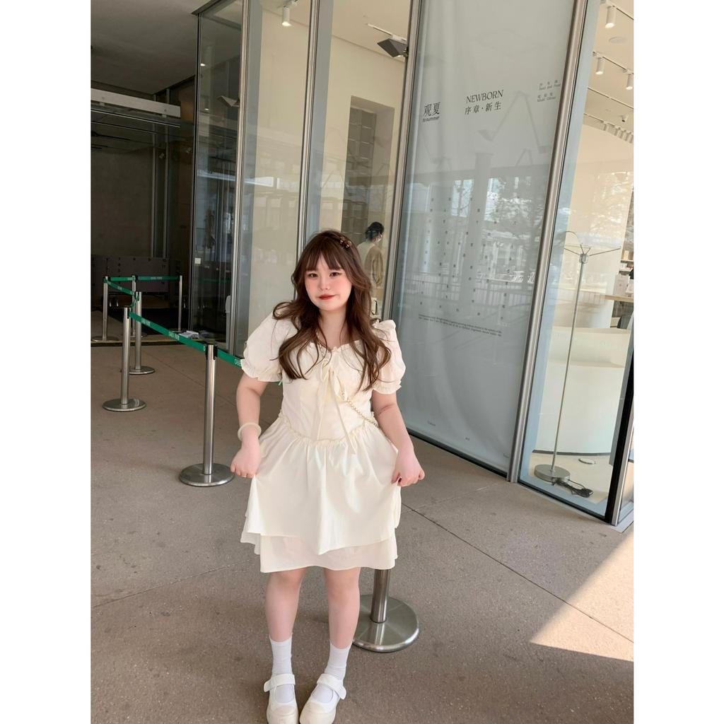 50-100KG BIGSIZE Đầm Công Chúa Mùa Hè Tay Bồng Plus size Lớn 50-100KG Cho Nữ