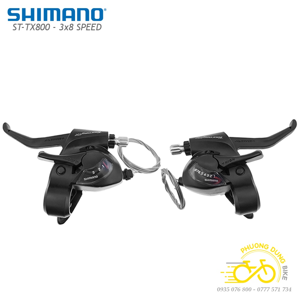 Groupset Mini 3 Món: Tay đề bấm xả, Sang đĩa, Củ đề xe đạp SHIMANO TX800 3x8 Speed