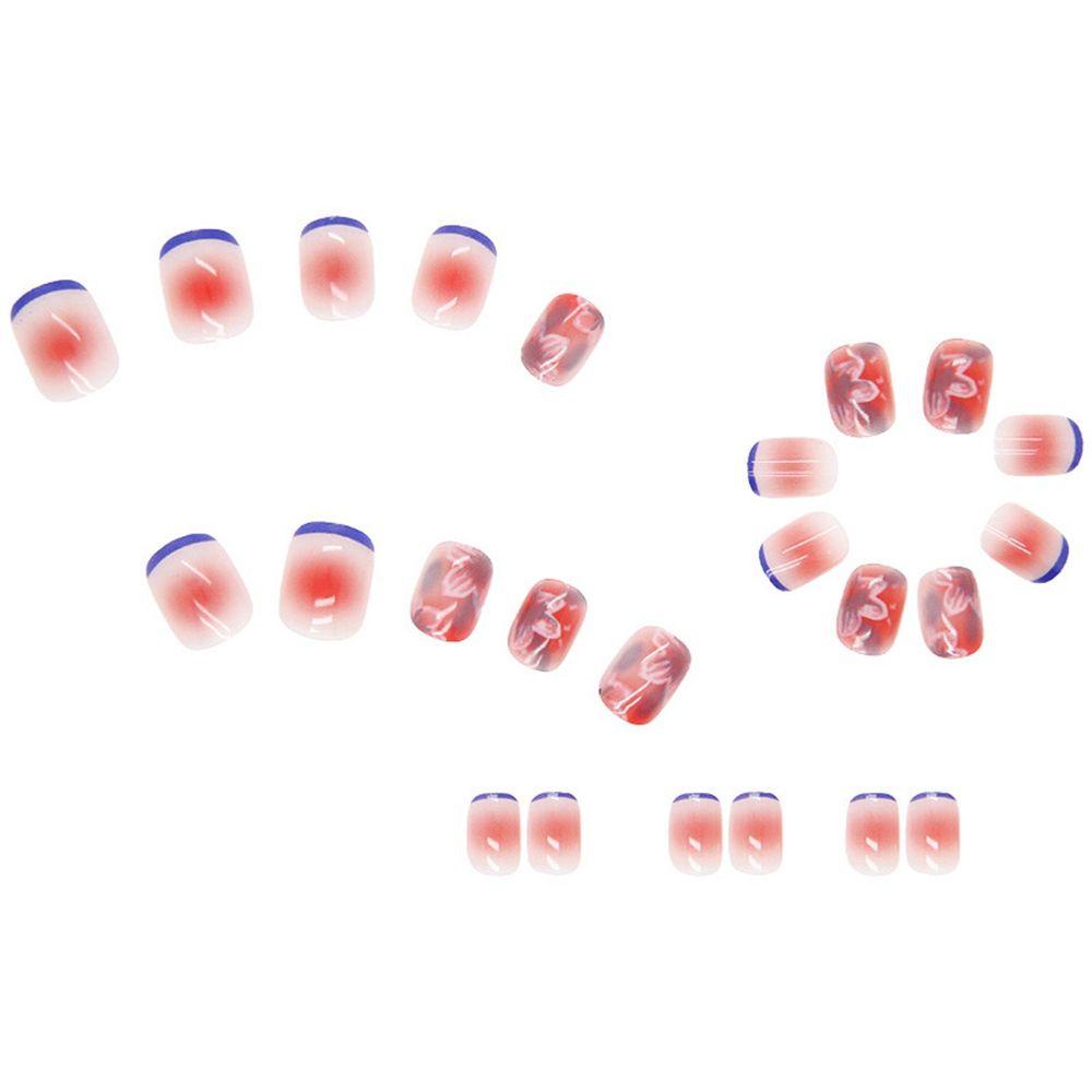 XIANTIN Hộp 24 Móng Tay Giả Ngắn / Tròn / Vuông Đính Kim Sa Che Phủ Toàn Diện