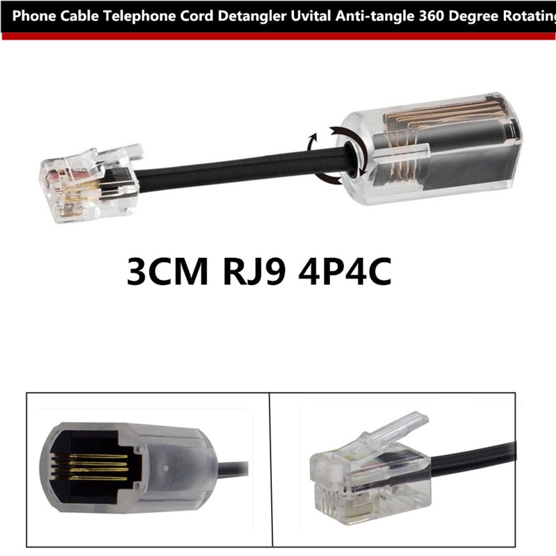 Dây Cáp Điện Thoại RJ9 4P4C RJ11 Quay 360 Độ° Dây Cáp Sạc Truyền Dữ Liệu Chuyên Dụng