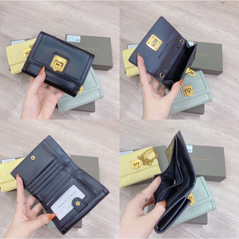 (Mới 2022) Ví CK gập nhiều ngăn kèm dây xích fullbox