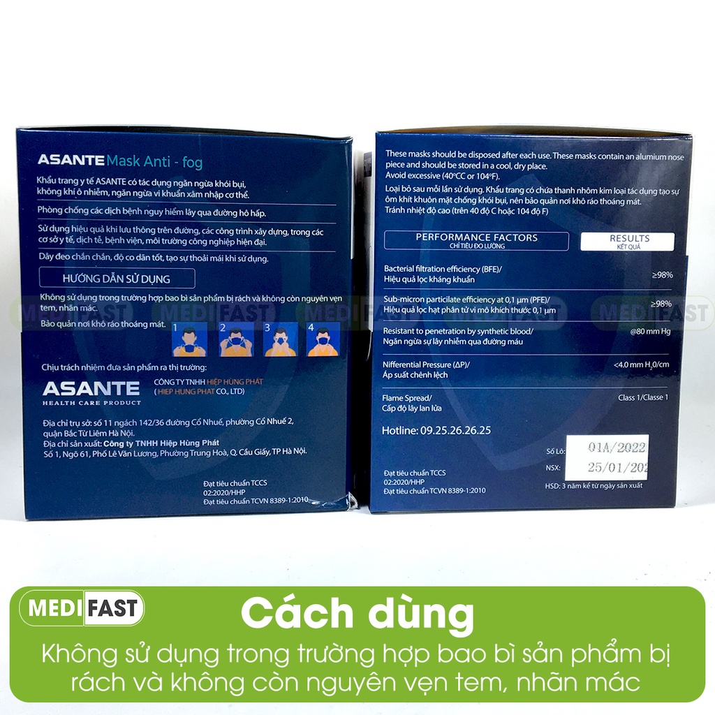 Khẩu trang 4 lớp kháng khuẩn - khẩu trang y tế lọc bụi mịn, giảm vấn đề hô hấp ô nhiễm môi trường