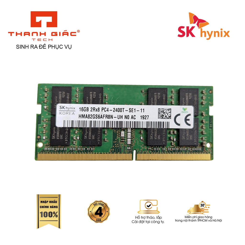 Ram Laptop DDR4 Sk hynix 16Gb Bus 2400.Chính Hãng mới 100%,Bảo hành 4 năm 1 Đổi 1