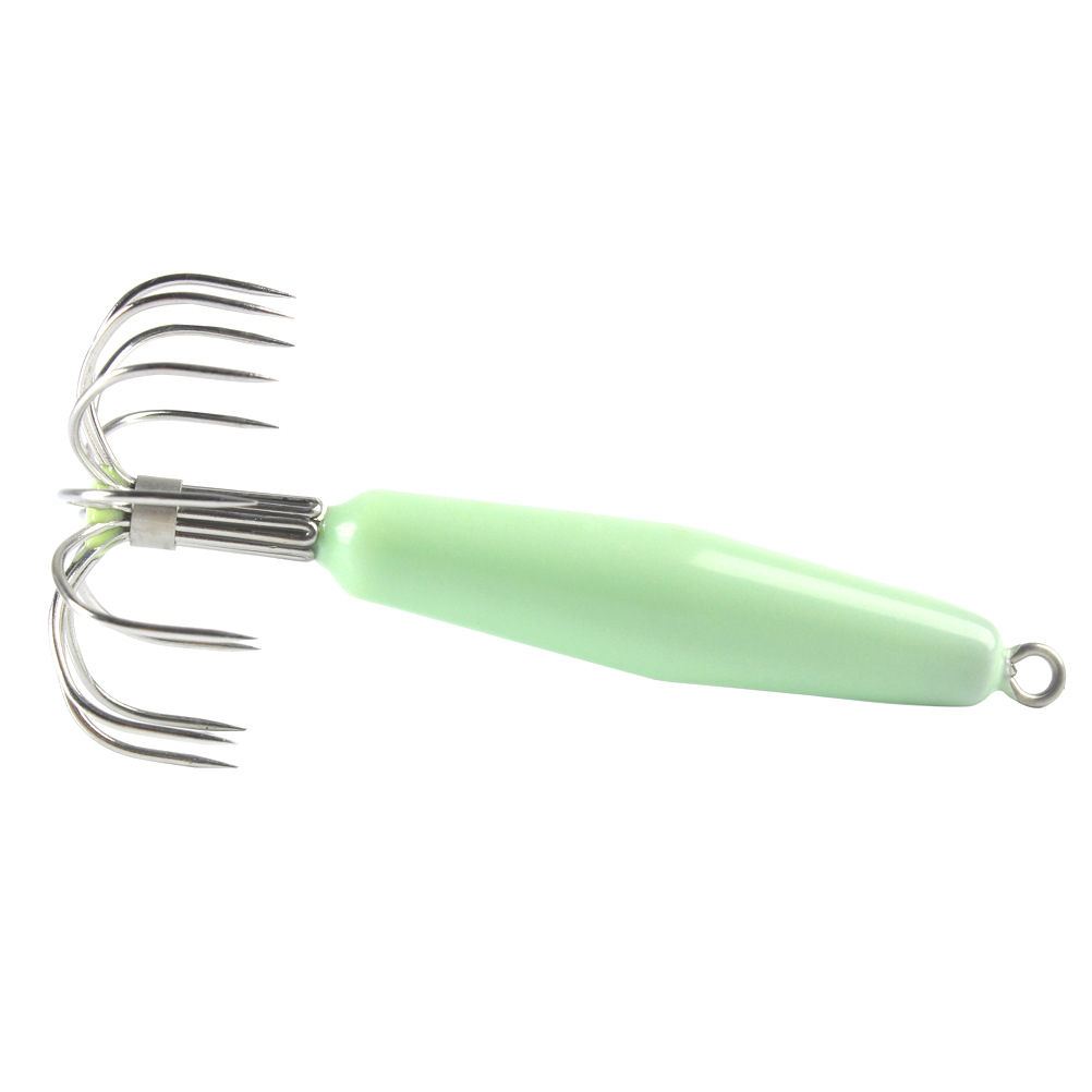 Móc Câu Hình Mực Phát Sáng Bằng Thép Không Gỉ Kèm 12 Đầu Kim Thổi