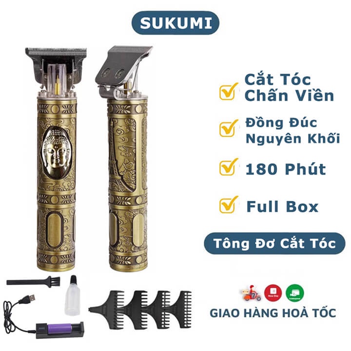 Tông đơ cắt tóc chấn viền không dây chuyên nghiệp cho gia đình, salon, tông đơ hớt tóc trẻ em, bấm viền, cạo râu đa năng