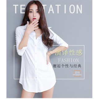 Áo sơ mi trắng dài sexy