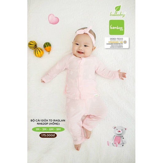 Bộ Lullaby cài thẳng sợi tre dài tay cao cấp size 1-3m/3-6m