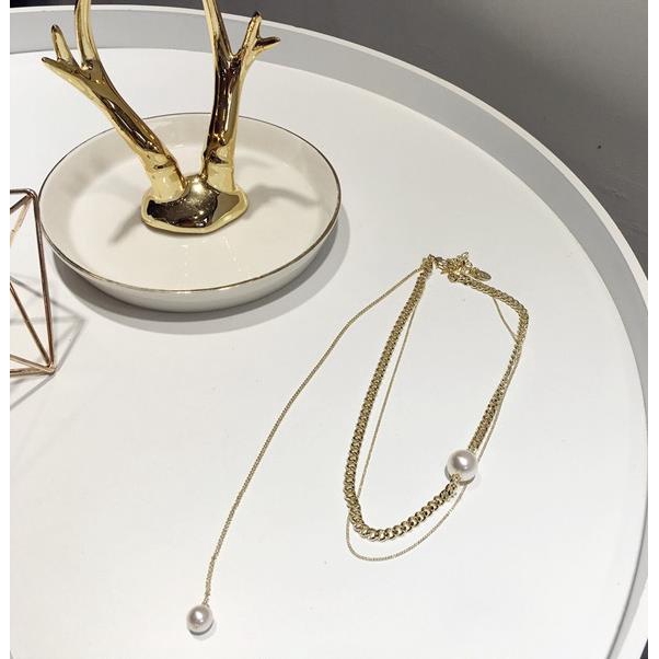 Vòng cổ kim loại kép đơn giản cho nữ G1B09 | BigBuy360 - bigbuy360.vn