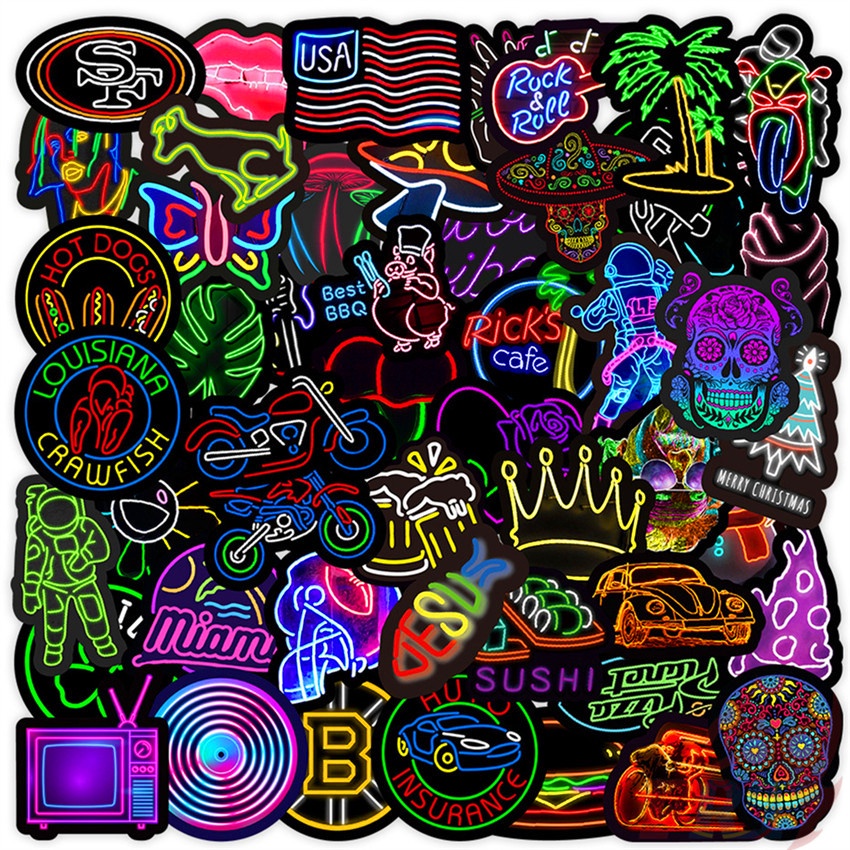 ❉ Neon Color ：VSCO Style - Series 08 JMD Cool Harajuku Graffiti Stickers ❉ 50Pcs/Set Waterproof DIY Fashion Decals Doodle Stickers