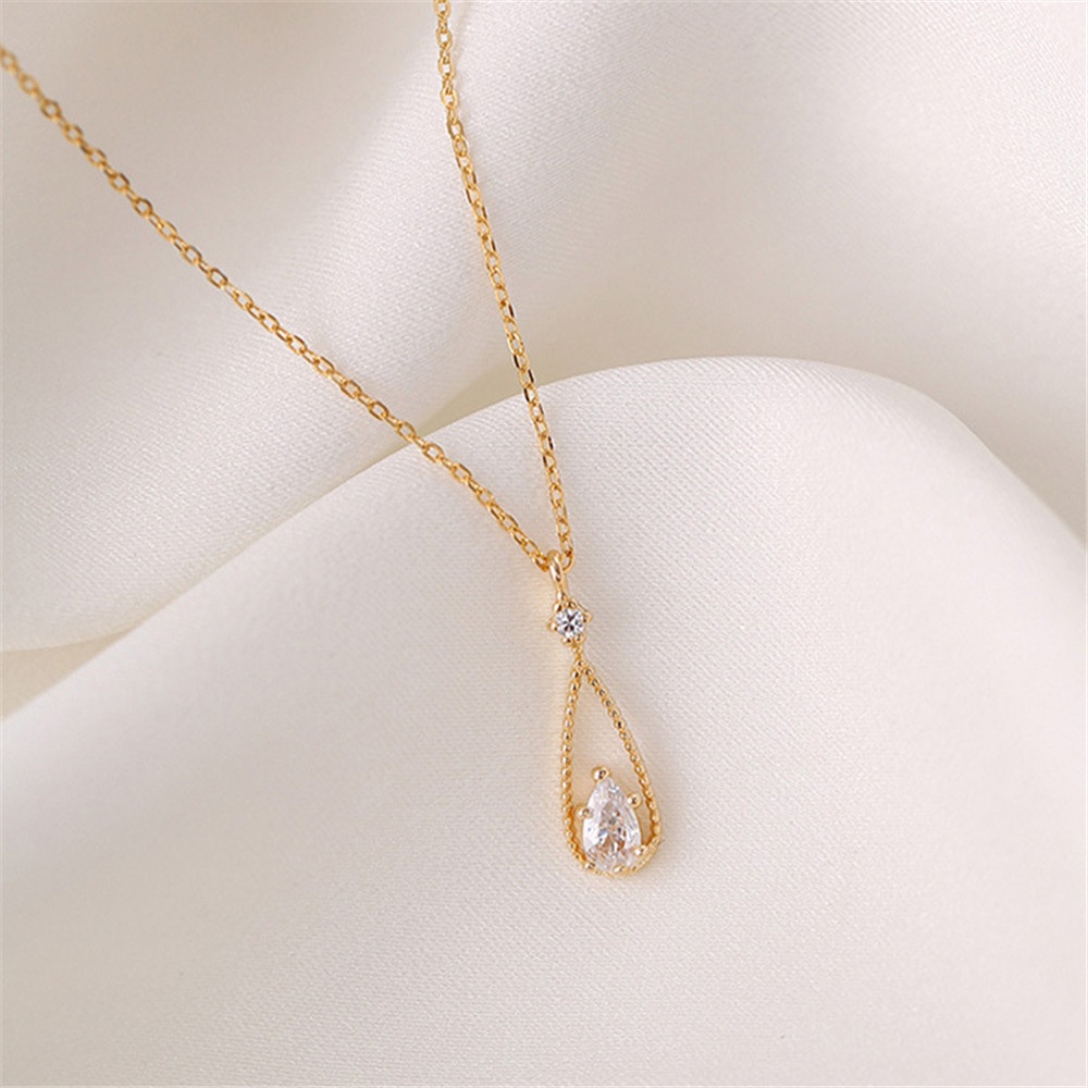 Vòng cổ Hình Giọt Nước Đính Đá Zircon Thời Trang Cho NữYanqueens Quà tặng trang sức