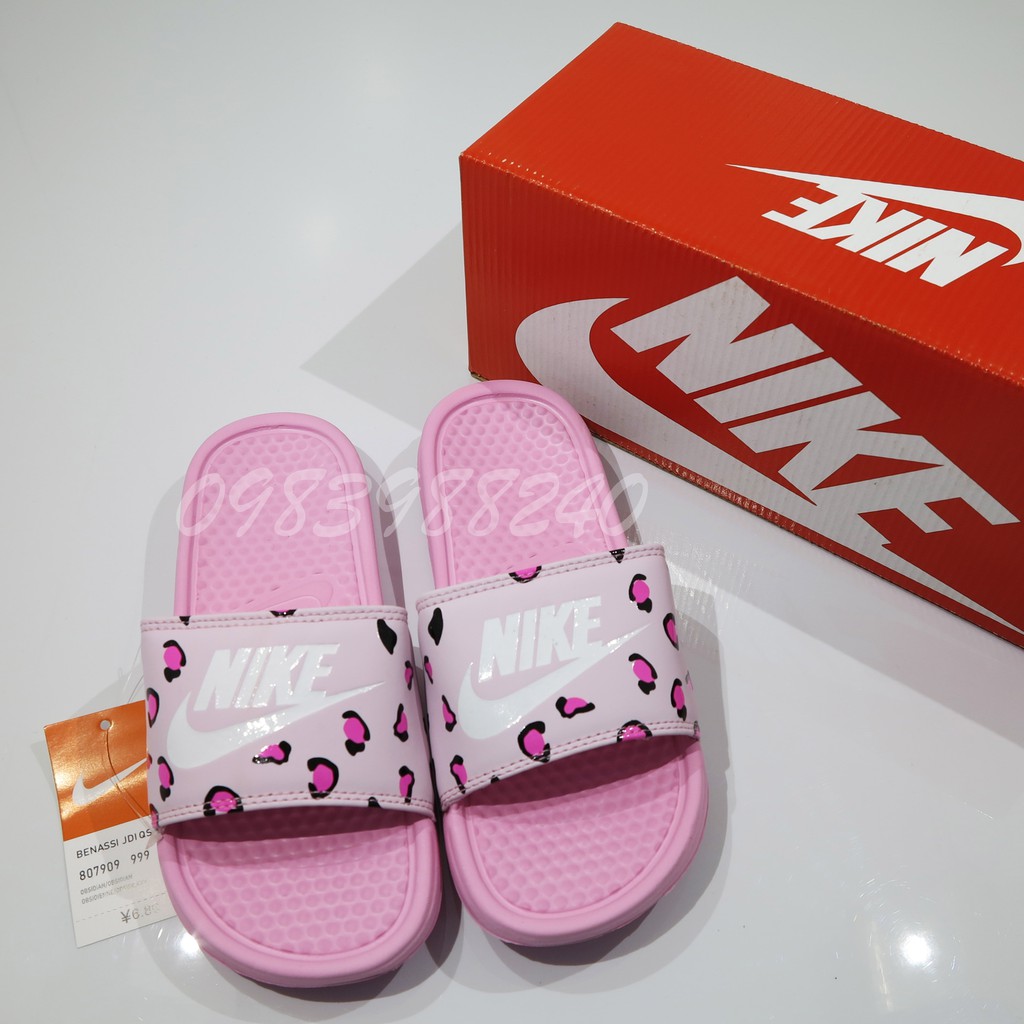 Dép Nike Nk quai ngang hoạt hình, báo đốm hot trend unisex nam nữ loại 1 cao cấp, tem size in nhiệt, tặng kèm hộp hãng.