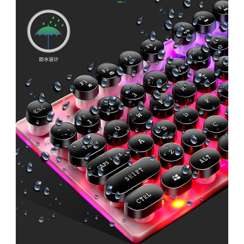 Bàn Phím Máy Tính Gaming Nút Tròn Chính Hãng Limei GTX300 Kèm Chuột Có Dây Chuyên Game Có Đèn LED Ấn Tượng