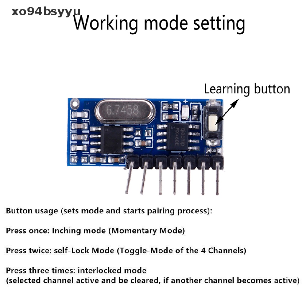 Mô Đun Nhận Tín Hiệu Không Dây 4 Kênh 433Mhz Xo94Bsyu EV1527