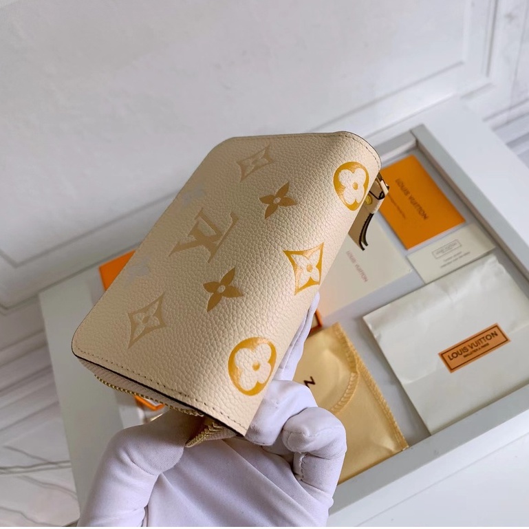 Sẵn sàng giao hàng Ví nữ ngắn mới của Louis Vuitton LV Ví có dây kéo có hộp M80408