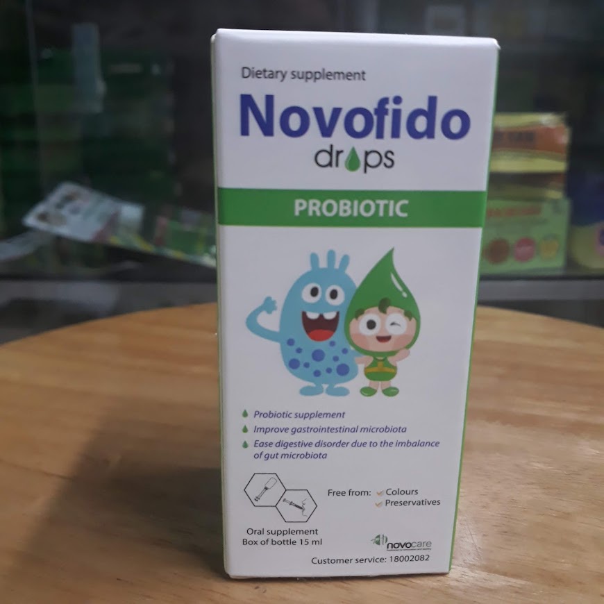 Men vi sinh nhỏ giọt Novofido bổ sung lợi khuẩn, giảm rồi loạn tiêu hoá, giảm khóc dạ đề