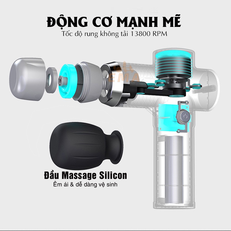 Máy massage rung cầm tay ema - 3 chế độ rung phù hợp cho mọi đối tượng