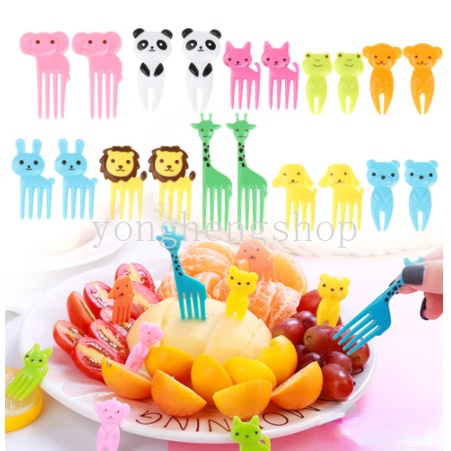 1 Bộ Nĩa Ăn Tráng Miệng Hình Động Vật Hoạt Hình Mini Dễ Thương Cho Bé
