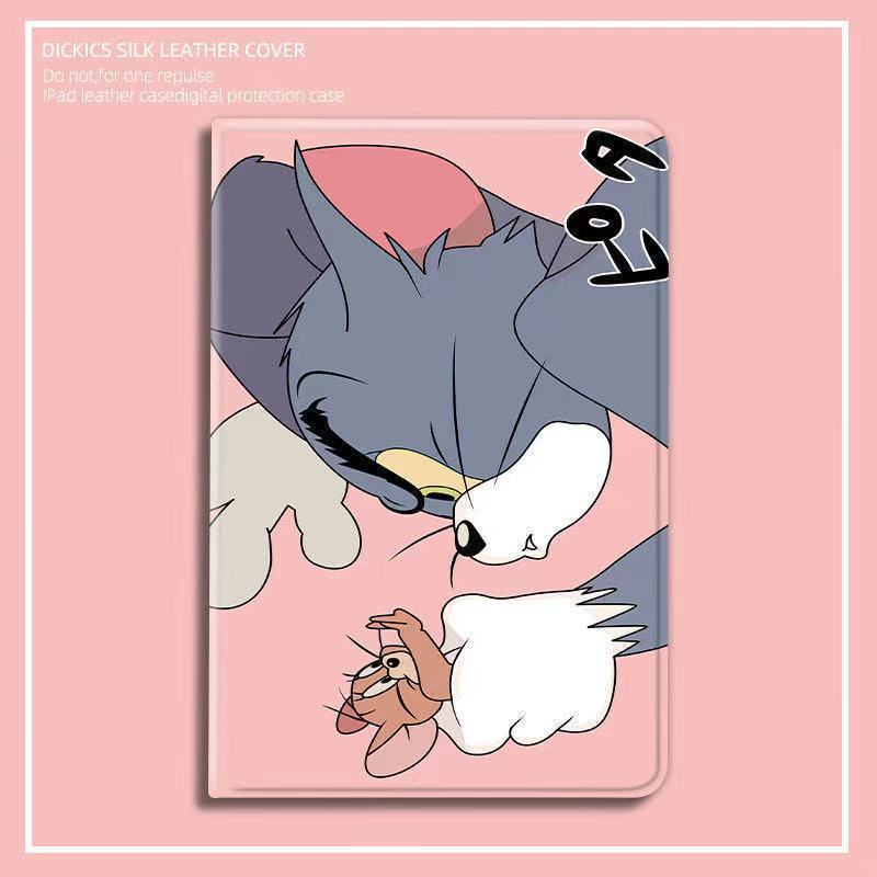 Bao Da Máy Tính Bảng In Hình tom &amp; Jerry Hoạt Hình Cho apple ipad Air1 5 / 6 ipad mini 1 / 2 / 3 / 4 / 5