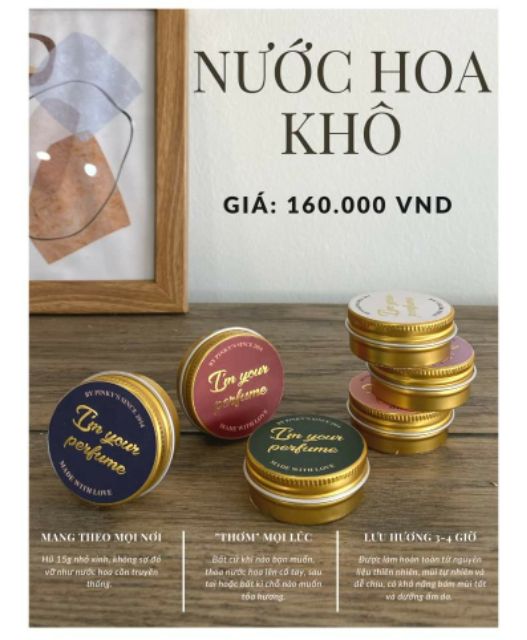 Nước hoa khô PINKY'S (CHÍNH HÃNG) tặng kèm hoa tai thời trang xinh xắn