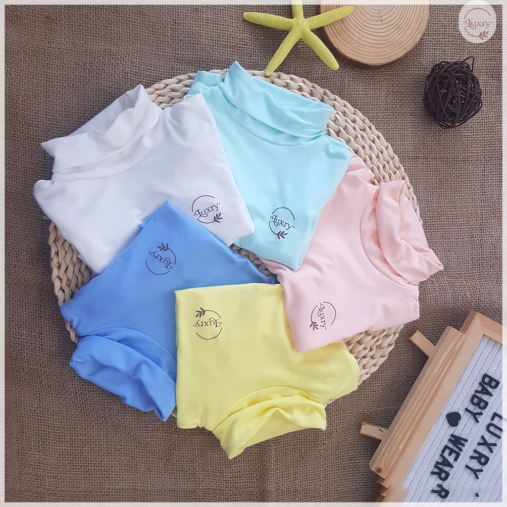 Áo Cổ Lọ 5cm Luxry Kiểu Dài Tay Vải Sợi Tre 5 Màu Phù Hợp Cho Cả Bé Trai và Bé Gái từ 3 tháng đến 4 tuổi