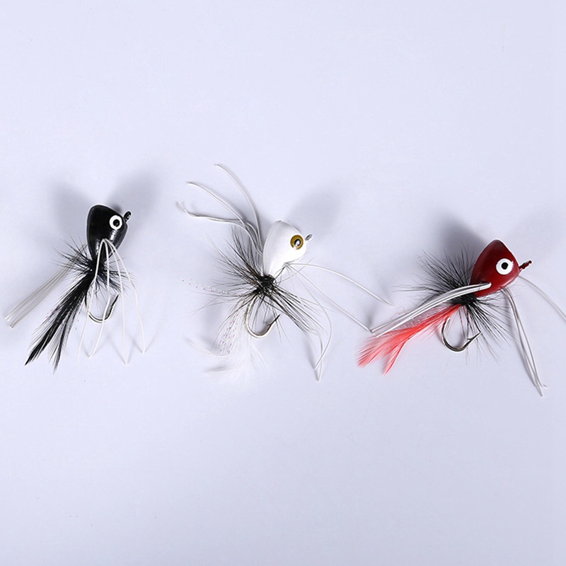 10 CÁI Ruồi Câu Cá Poppers.Topwater Mồi Câu Cá Bass Crappie Bluegill Panfish Trout Cá hồi Cá rô Ruồi đầu thép