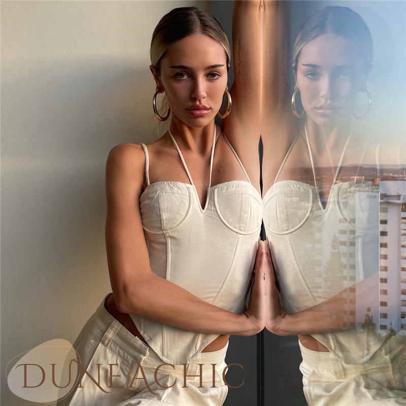 Áo hai dây DUNEA màu trơn hở lưng quyến rũ cho nữ