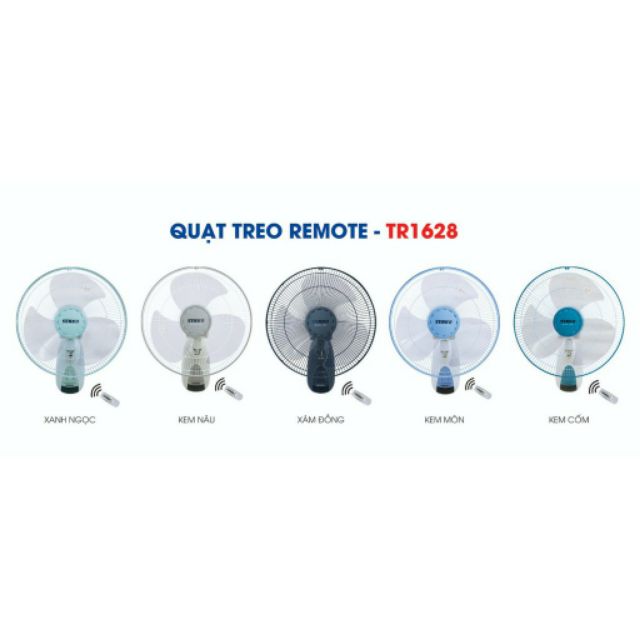 Quạt treo tường SenKo có Remote điều khiển TR1628, TR1683