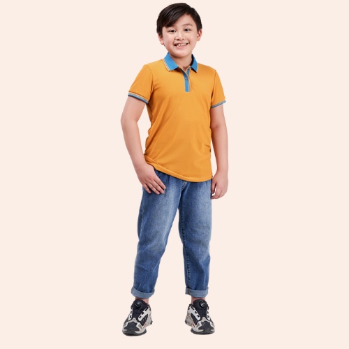 Áo thun polo YODY cho bé, vải Airy cool , cotton, cá sấu, thoáng mát, co dãn APK5001