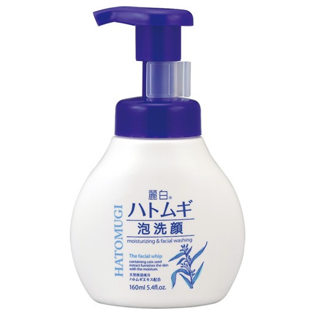 Sữa Rửa Mặt Tạo Bọt Hatomugi Reihaku Facial Whip Washing dưỡng ẩm và làm sáng da 160ml