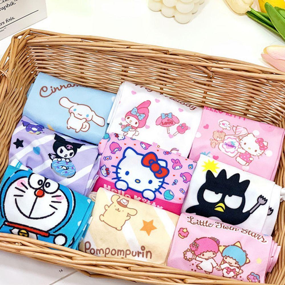 Găng Tay Chống Nắng Bằng Lụa Lạnh Họa Tiết Hoạt Hình Mèo Kuromi Kitty My Melody Cho Nữ