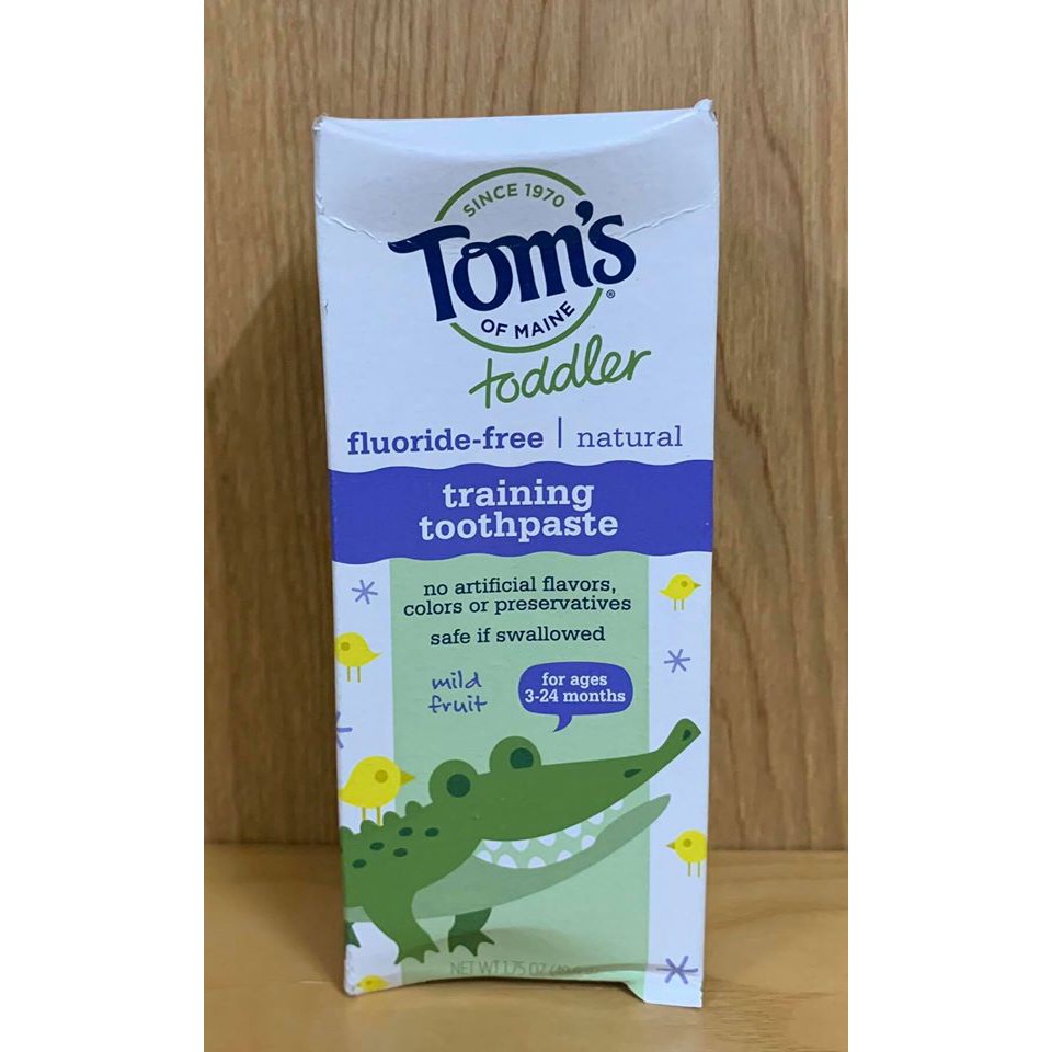 Kem đánh răng Tom's of Maine Toddlers Fluoride-Free Natural Toothpaste - Dành cho trẻ từ 3 đến 24 tháng của Mỹ