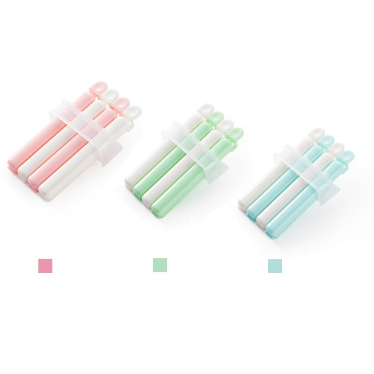 Bộ 4 kẹp nhựa bảo quản túi đựng thực phẩm kẹp niêm phong túi đồ ăn thông minh màu xanh lục