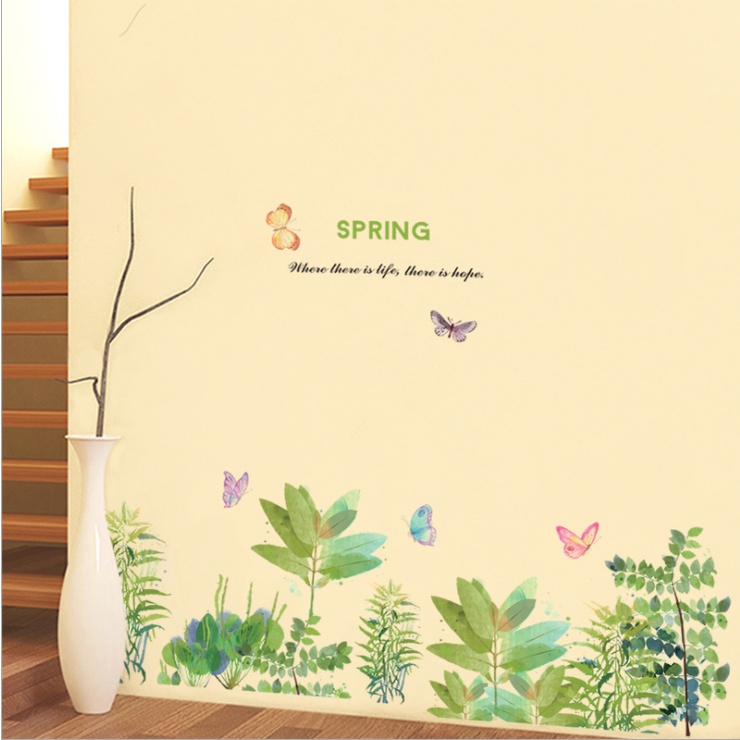 Decal dán tường trang trí - CHỮ TIẾNG ANH CÂY BƯỚM MÙA XUÂN THANH LỊCH