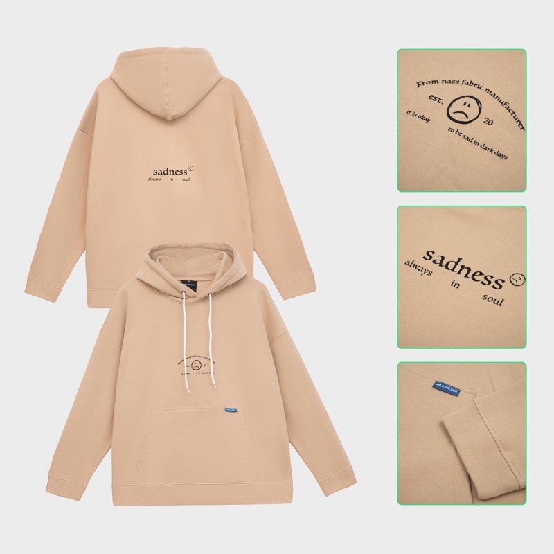 Áo khoác hoodie trùm đầu nỉ bông BASIC NASS