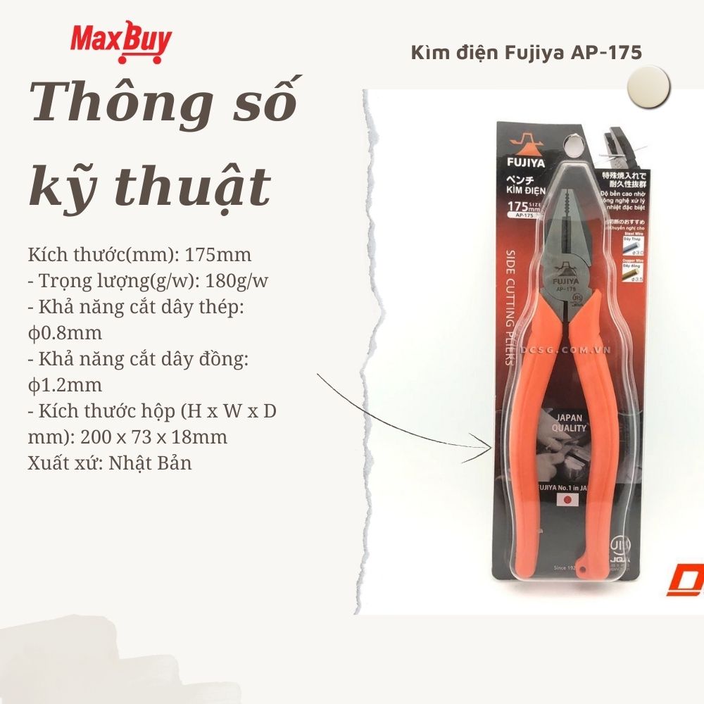 Kìm đa năng cắt dây thép dây đồng mini nhật bản Fujiya AP-175, AP-150 nhật khẩu chính hãng giao hỏa tốc HN