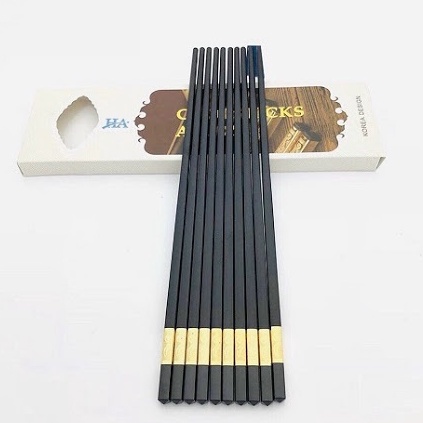 [ Free Ship ] Hộp 10 Đôi Đũa Mạ Vàng Siêu Đẹp