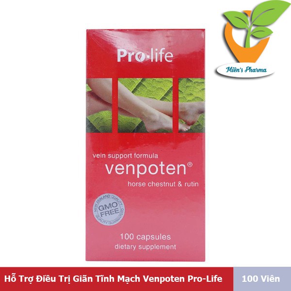 VENPOTEN [Hộp 30/120 viên] - Viên Uống Hỗ Trợ Giãn Tĩnh Mạch Venpoten Pro-Life [daflon/rutin/bonivein]