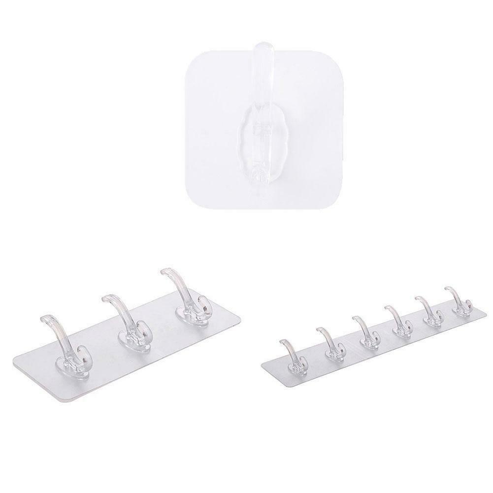 Móc treo quần áo dán tường không cần đóng đinh trong suốt A5J9